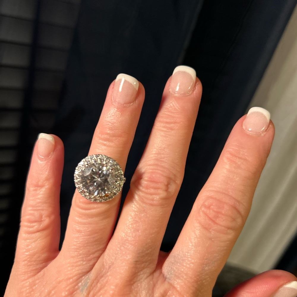 Elegant Silver Halo Ring